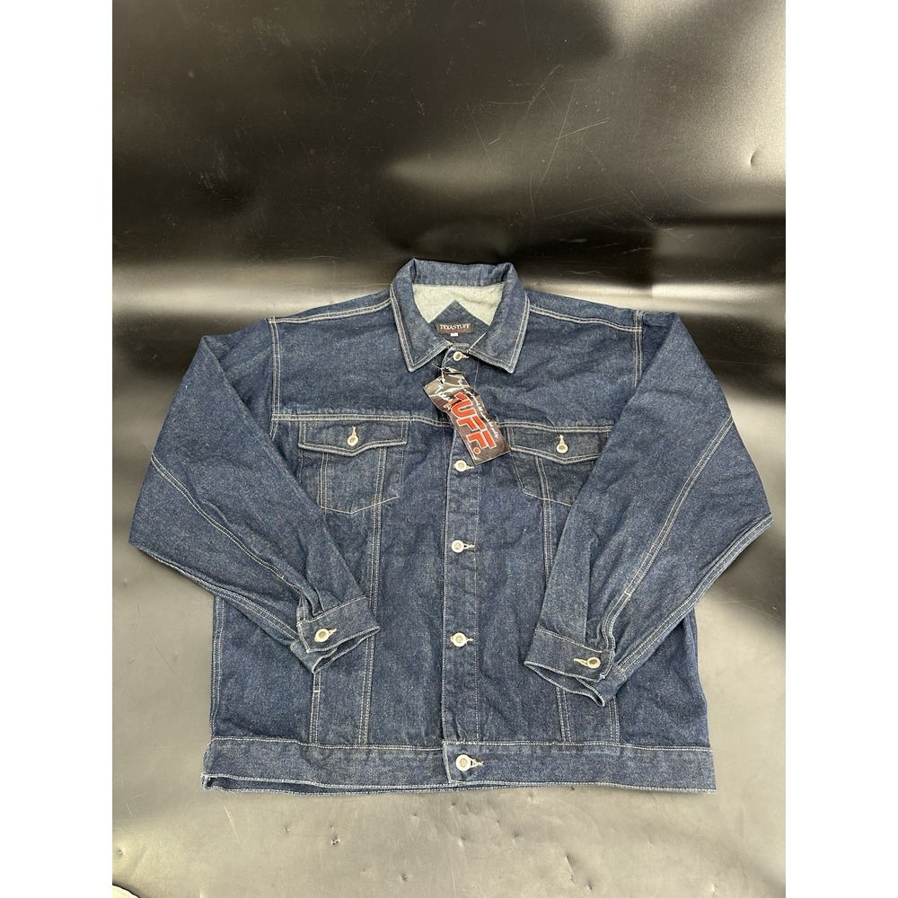 Texas Tuff Blue Denim Jean Trucker Jacket Men's 2XL Western Rodeo NWT
